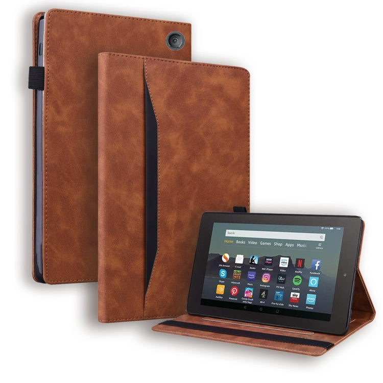 Shockproof horizontal flip leather tablet case, brown cover with tablet on stand