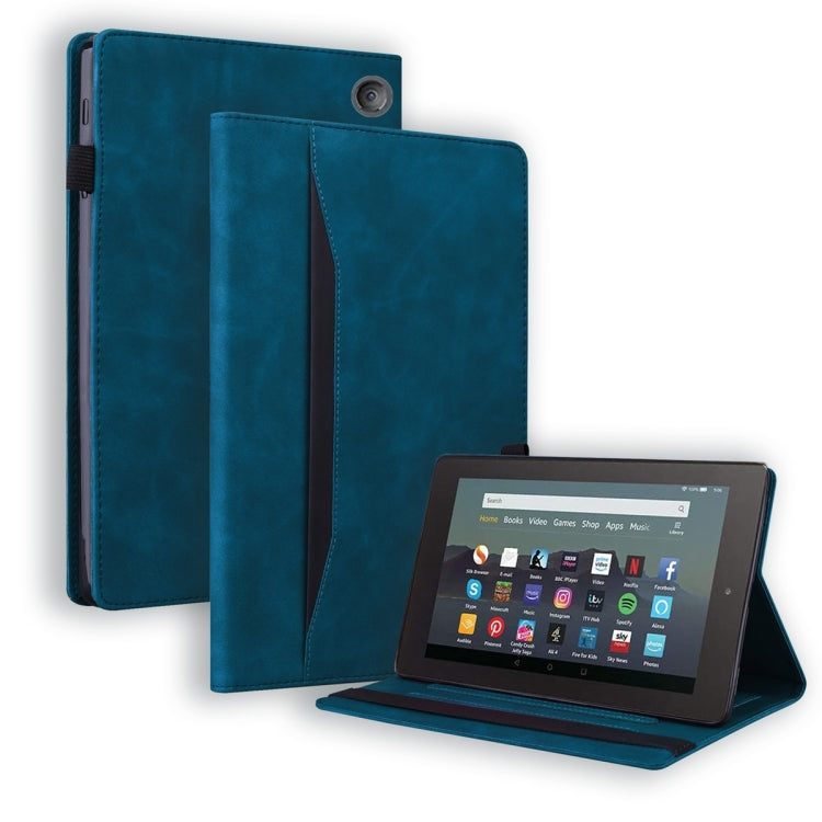 Shockproof horizontal flip leather tablet case, teal cover with stand flipped open