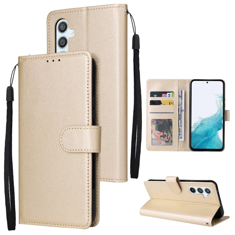 Beige folio phone case with 3 card slots, side flip cover and wrist strap