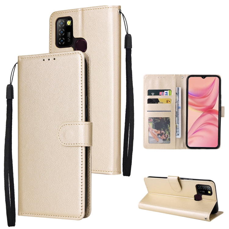 Beige leather phone wallet with 3 card slots, folio cover and flip stand