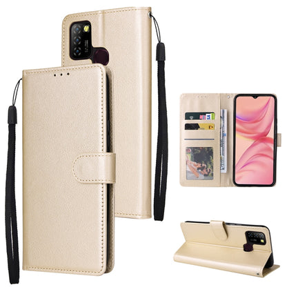 Beige leather phone wallet with 3 card slots, folio cover and flip stand
