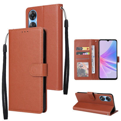 Brown leather folio phone wallet case with 3 card slots and kickstand