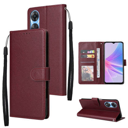 Burgundy leather-style phone wallet case with 3 card slots and fold-out kickstand, wrist strap