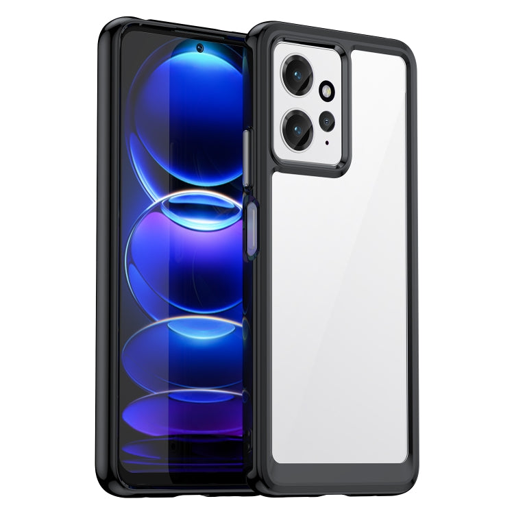 Black TPU phone case with transparent back, dual camera cutouts