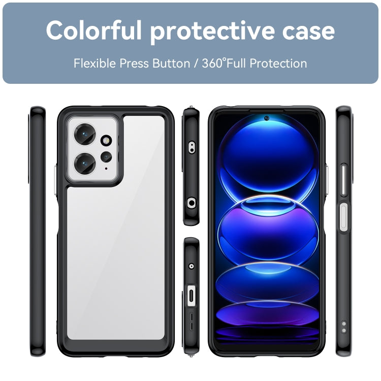 Protective phone cases set: black with transparent back and blue with transparent back