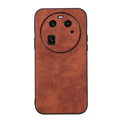 PU phone case with Moroccan texture, brown, slim back with camera cutouts