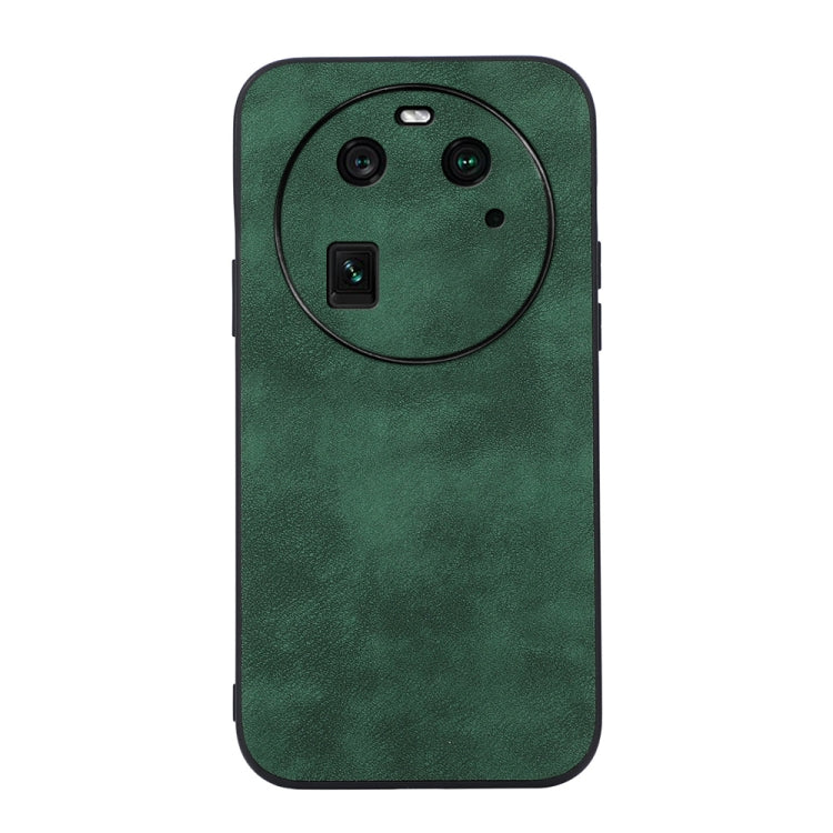 PU phone case with Moroccan texture, green, slim back with camera cutouts