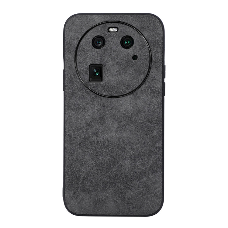 PU phone case with Moroccan texture, dark gray, slim back with camera cutouts