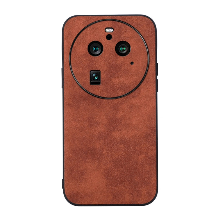 PU phone case with Moroccan texture, brown, slim back with camera cutouts