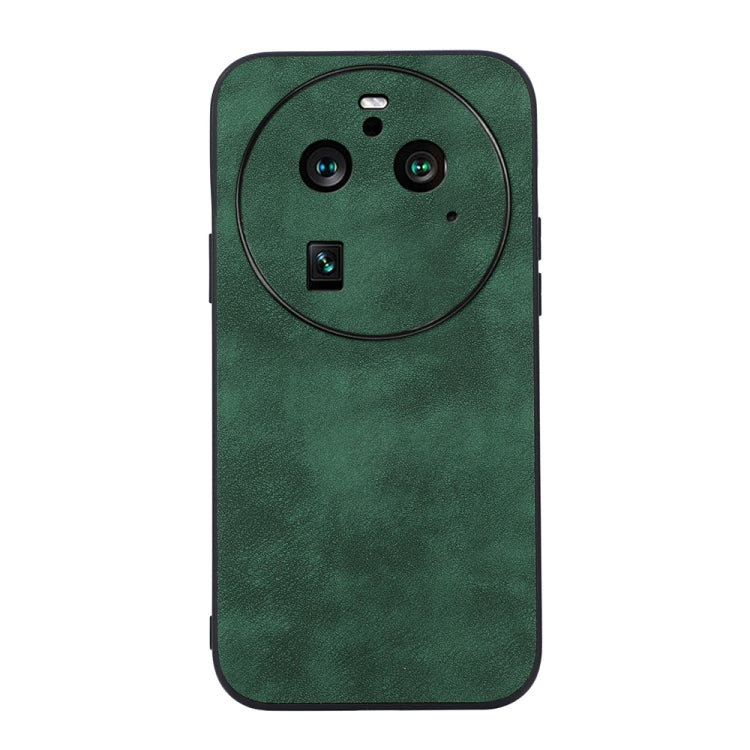 PU phone case with Moroccan texture, green, slim back with camera cutouts