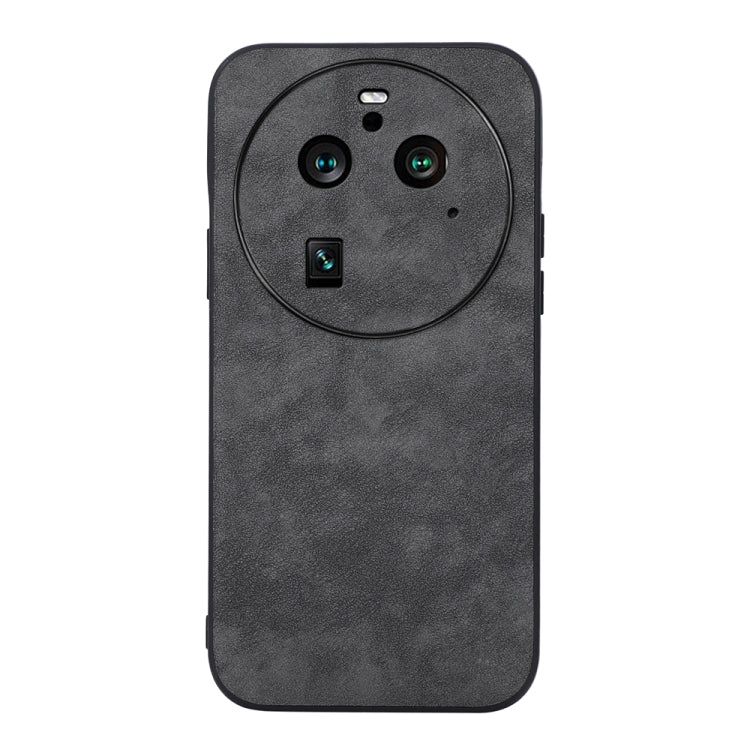 PU phone case with Moroccan texture, dark gray, slim back with camera cutouts