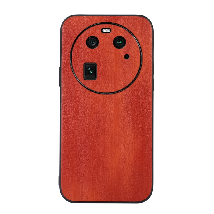 Coffee PU phone case, textured leather-look back with camera cutouts