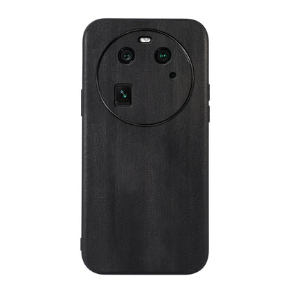 Black PU phone case, textured leather-look back with camera cutouts