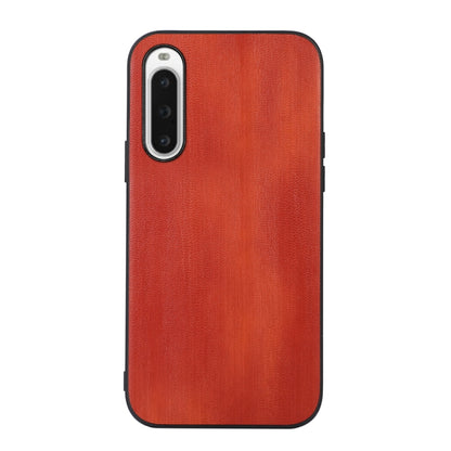 Brown PU phone case with cow texture, raised camera cutout, for OPPO phones