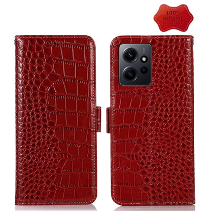 Red crocodile-texture leather folio phone case with back dual-camera window