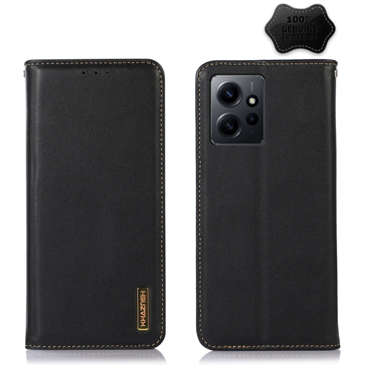 KHAZNEH leather phone case in black with square camera opening and stitched trim
