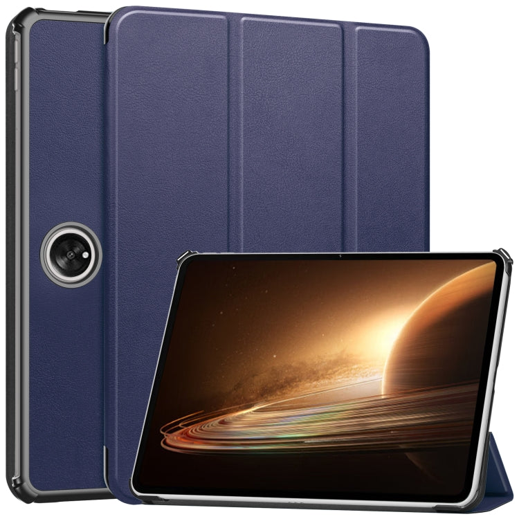 3-fold smart tablet case with folio back and stand, dark blue color