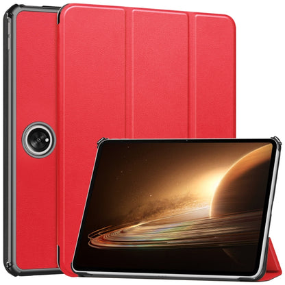 3-fold smart tablet case with folio back and stand, red color