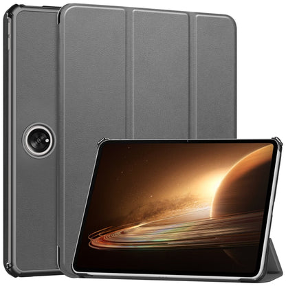 3-fold smart tablet case with folio back and stand, light gray color