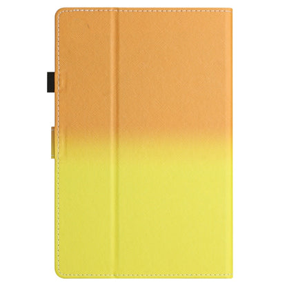 Gradient leather tablet folio case with stitched edges, back cover view