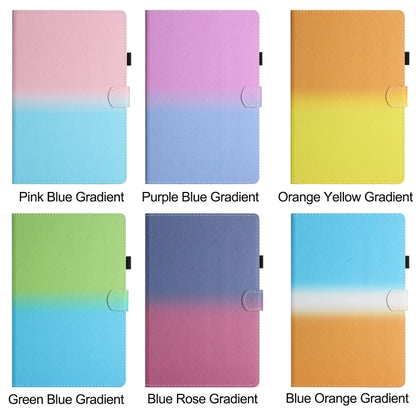 Set of gradient leather tablet cases with stitched edges in multiple colors