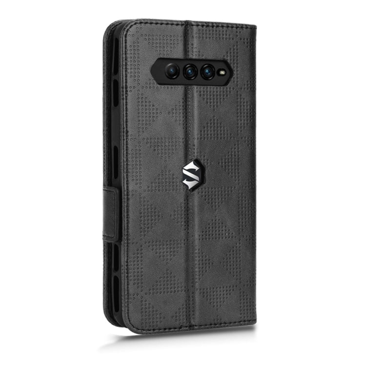Black textured leather-look phone wallet case with flip cover and camera cutout