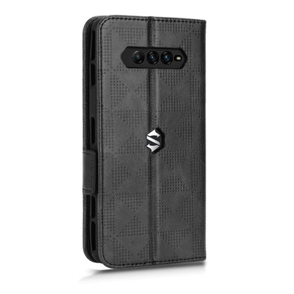 Black textured leather-look phone wallet case with flip cover and camera cutout