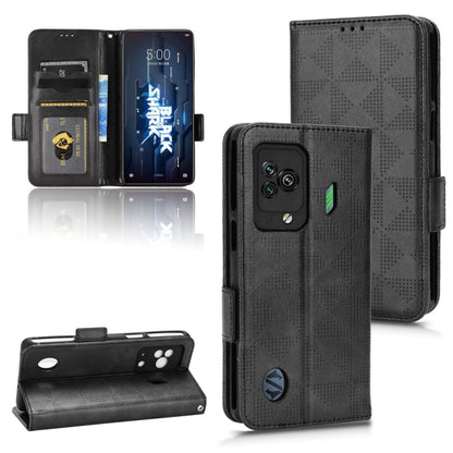 Black leather-look phone wallet case with flip cover, card slots, and textured back