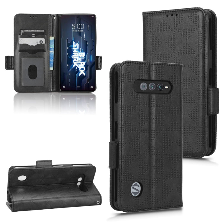 Black leather-look phone wallet case open with card slots and textured flip cover