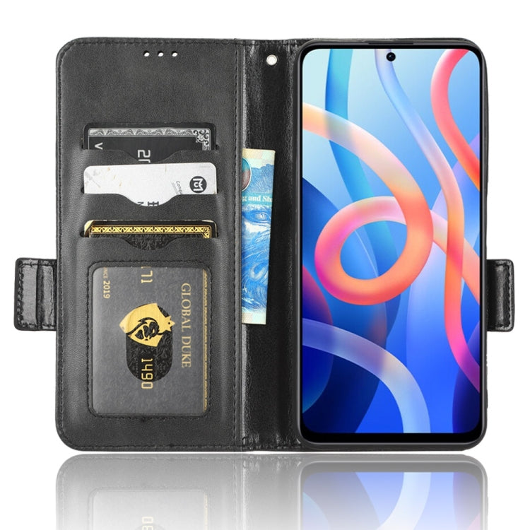 Black leather wallet phone case with card slots, magnetic flap, and camera cutout