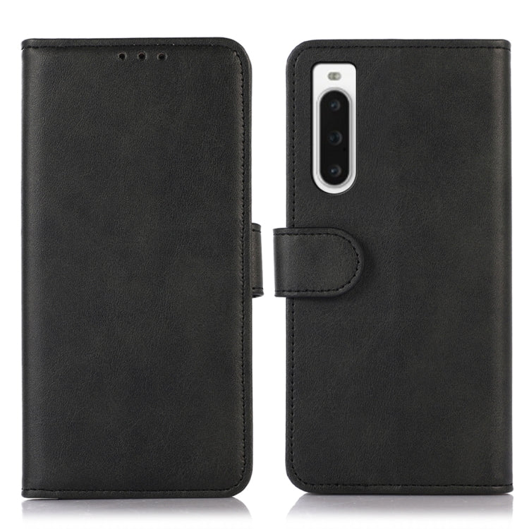 Black flip leather phone wallet case with camera cutout and side clasp