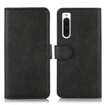 Black flip leather phone wallet case with camera cutout and side clasp