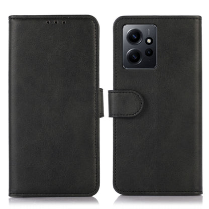 Black flip leather phone wallet case with multi-camera cutout and clasp tab