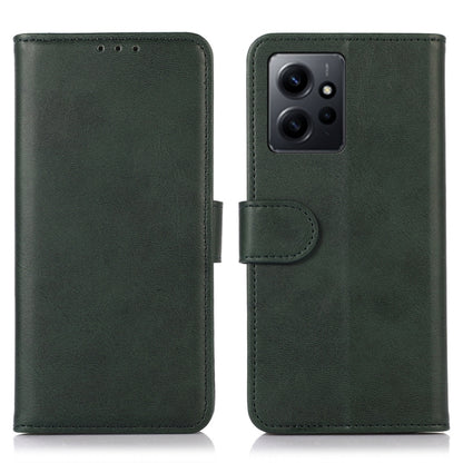 Green cow-texture leather folio phone case with flip cover and rear camera window
