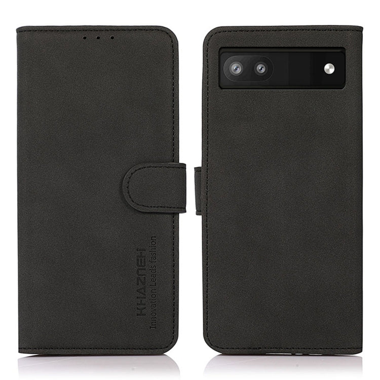 Black matte texture leather phone case with camera cutout, front and back view.