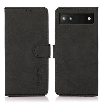 Black matte texture leather phone case with camera cutout, front and back view.