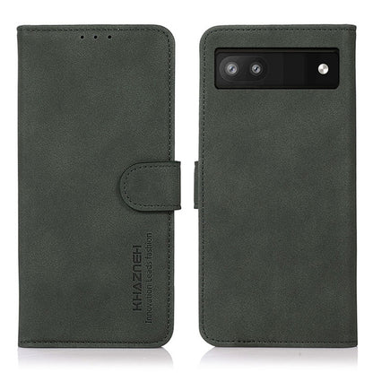 Matte green leather phone case with flip cover and holder strap; horizontal camera cutout.