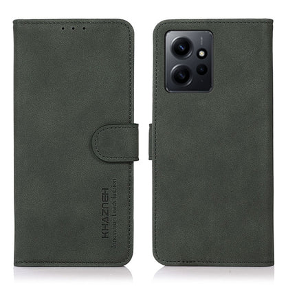 Matte green leather phone case with flip cover and holder strap; square triple-camera cutout.