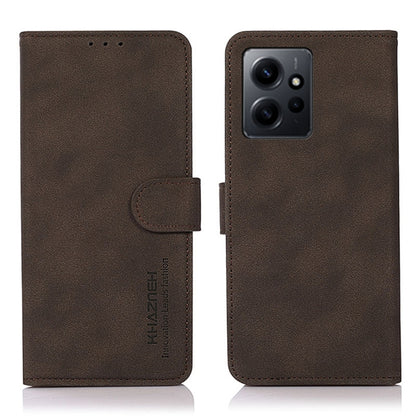 Brown matte leather wallet phone case with magnetic flap and card slot, camera cutout