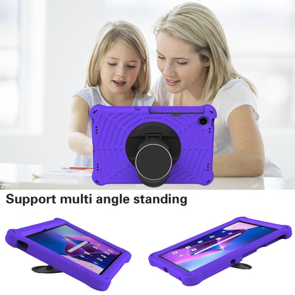 Purple silicone tablet case standing in multiple angles for tablet viewing