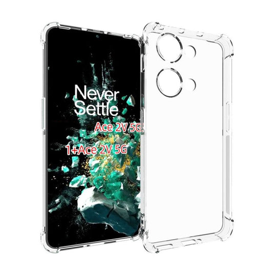Clear shockproof TPU phone case with raised corners and camera cutout