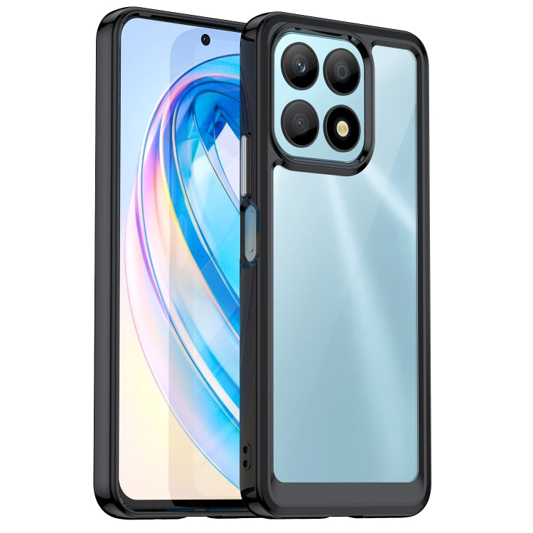 For Honor X8a phone case with black frame and clear protective back