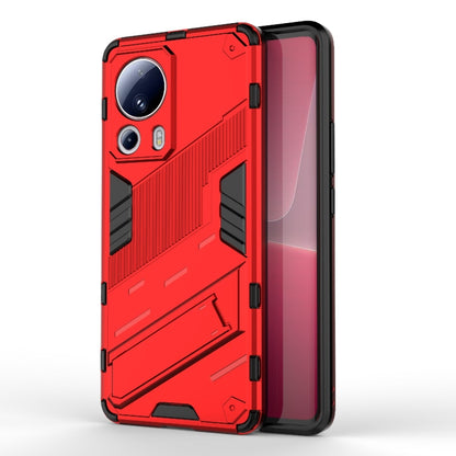 Red rugged shockproof phone case with raised grip ridges and camera cutouts