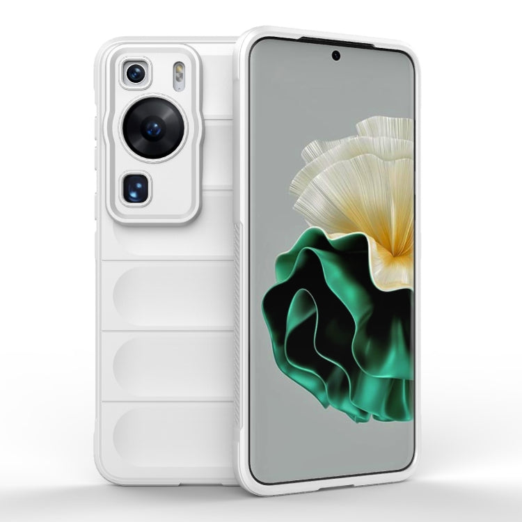 White phone case, TPU with flannel lining; raised camera and port cutouts