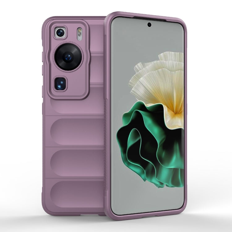 Purple phone case, TPU with flannel lining; raised camera and port cutouts