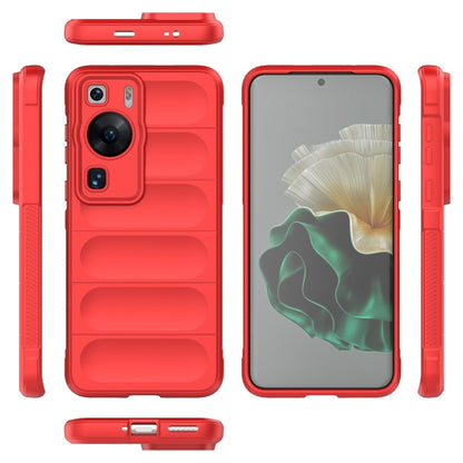 Red TPU phone case with flannel lining, raised camera and screen protection