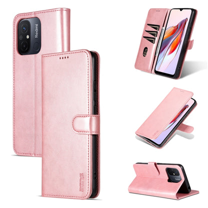 Rose gold flip leather phone case with card slot and protective cover.