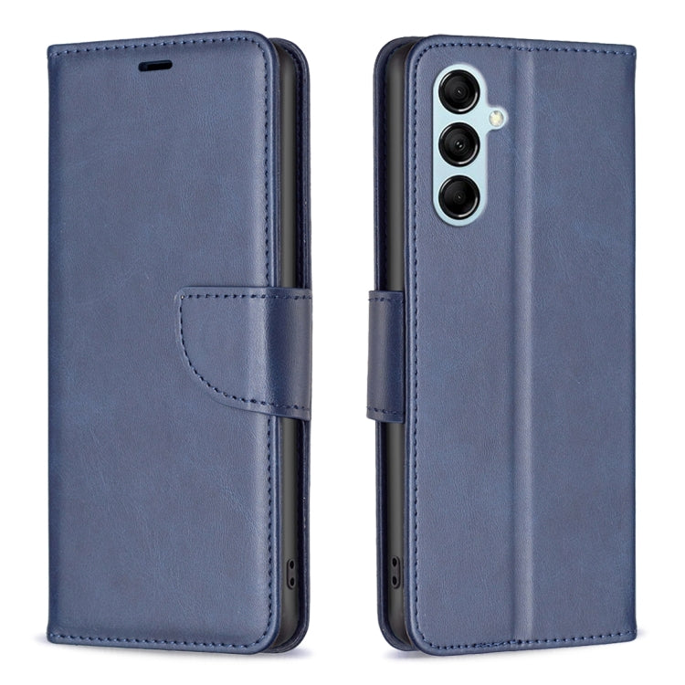 Textured leather wallet phone case in blue with flip cover and side strap cutouts