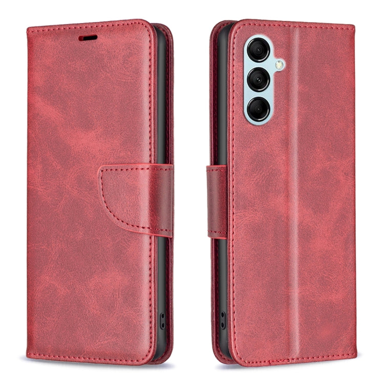 Textured leather wallet phone case in red with flip cover and side strap cutouts