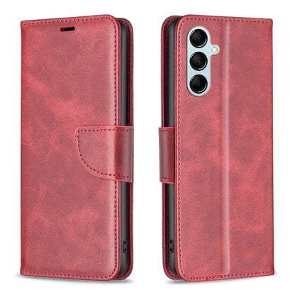 Textured leather wallet phone case in red with flip cover and side strap cutouts